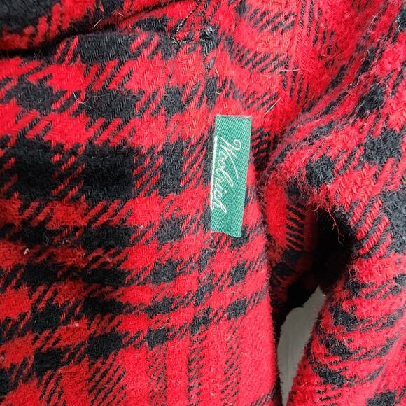 Woolrich Red & Black Plaid Heavy Weight Button Front Men's Flannel Shirt Size M - Picture 9 of 12